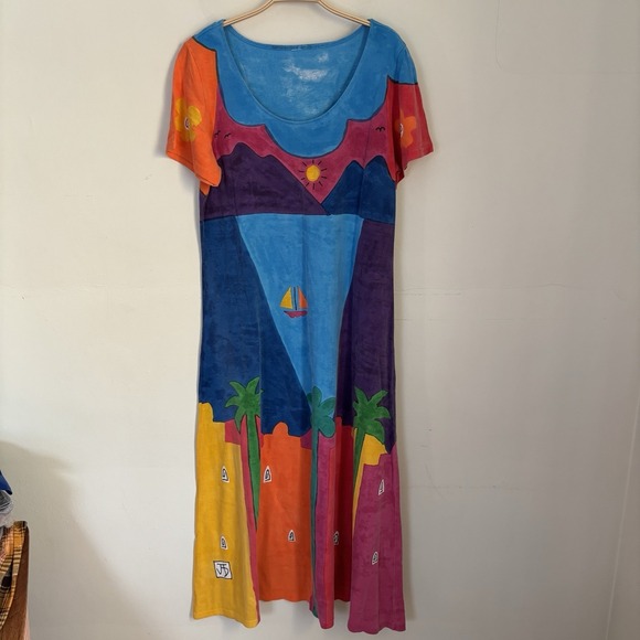 The Unbranded Brand Dresses & Skirts - Women's 90s Art To Wear Dress Multicolor JB Hand Painted Dopamine Dressing L